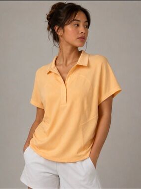 lululemon athletica Short Sleeve Polo Golf Top in Peach